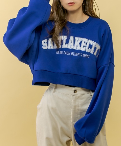 RASVOA（ラスボア）の「ＳＡＬＴＬＡＫＥＣＩＴＹクロップドトレーナー（スウェット・レディース・ブラック/グレー/ブルー/グリーン・FREE）」の20枚目の写真