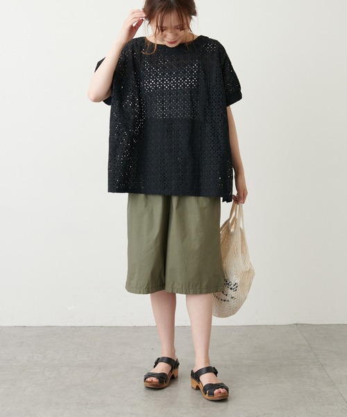 PUAL CE CIN（ピュアルセシン）の「【Du noir】タイプライターハーフパンツ（その他パンツ・レディース・ブラック/ベージュ/カーキ・FREE）」の4枚目の写真