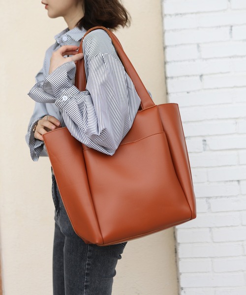 LA VORAGINE(ラ ヴォラジネ)の「大容量トートバッグ(トートバッグ・レディース・ブラック/ベージュ/ブラウン・FREE)」の3枚目の写真