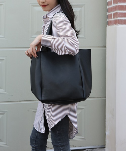 LA VORAGINE(ラ ヴォラジネ)の「大容量トートバッグ(トートバッグ・レディース・ブラック/ベージュ/ブラウン・FREE)」の6枚目の写真