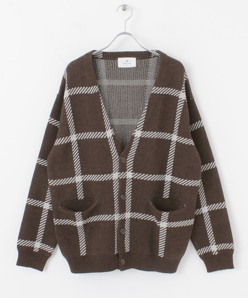 URBAN RESEARCH Sonny Label(アーバンリサーチサニーレーベル)の「チェックジャガードカーディガン(カーディガン/ボレロ・メンズ・ブラウン/レッド/グリーン・MEDIUM/LARGE)」の7枚目の写真