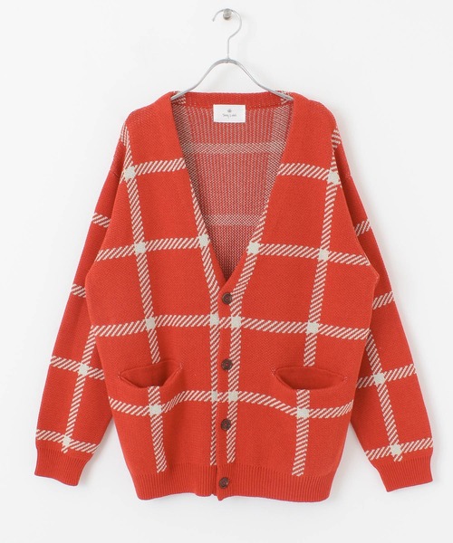 URBAN RESEARCH Sonny Label(アーバンリサーチサニーレーベル)の「チェックジャガードカーディガン(カーディガン/ボレロ・メンズ・ブラウン/レッド/グリーン・MEDIUM/LARGE)」の10枚目の写真