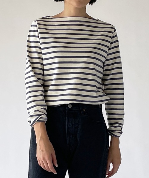 ORCIVAL（オーシバル）の「【ORCIVAL】コットンロードフレンチバスクシャツ WOMEN（Tシャツ/カットソー・レディース・ブラック系その他/ホワイト系その他5/F/ブラック/アイボリー/C/D/A/ブルー系その他5/ブラウン/E/パープル/マスタード/G/B・0/1/2）」の12枚目の写真