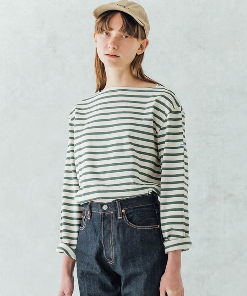 ORCIVAL（オーシバル）の「【ORCIVAL】コットンロードフレンチバスクシャツ WOMEN（Tシャツ/カットソー・レディース・ブラック系その他/ホワイト系その他5/F/ブラック/アイボリー/C/D/A/ブルー系その他5/ブラウン/E/パープル/マスタード/G/B・0/1/2）」の13枚目の写真