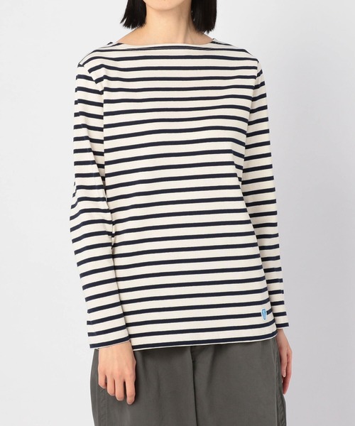 ORCIVAL（オーシバル）の「【ORCIVAL】コットンロードフレンチバスクシャツ WOMEN（Tシャツ/カットソー・レディース・ブラック系その他/ホワイト系その他5/F/ブラック/アイボリー/C/D/A/ブルー系その他5/ブラウン/E/パープル/マスタード/G/B・0/1/2）」の3枚目の写真