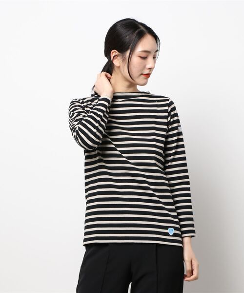 ORCIVAL（オーシバル）の「【ORCIVAL】コットンロードフレンチバスクシャツ WOMEN（Tシャツ/カットソー・レディース・ブラック系その他/ホワイト系その他5/F/ブラック/アイボリー/C/D/A/ブルー系その他5/ブラウン/E/パープル/マスタード/G/B・0/1/2）」の19枚目の写真