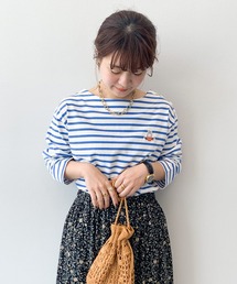 studio CLIP | 巾着付き肩ボタンボーダープルオーバー〔Dick Brunaコラボ〕(Tシャツ/カットソー)