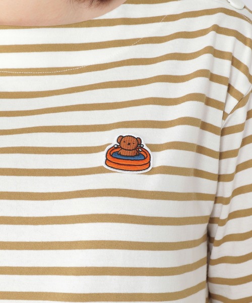 studio CLIP（スタディオクリップ）の「巾着付き肩ボタンボーダープルオーバー〔Dick Brunaコラボ〕（Tシャツ/カットソー・レディース・レッド/ブルー/ベージュ・FREE）」の16枚目の写真