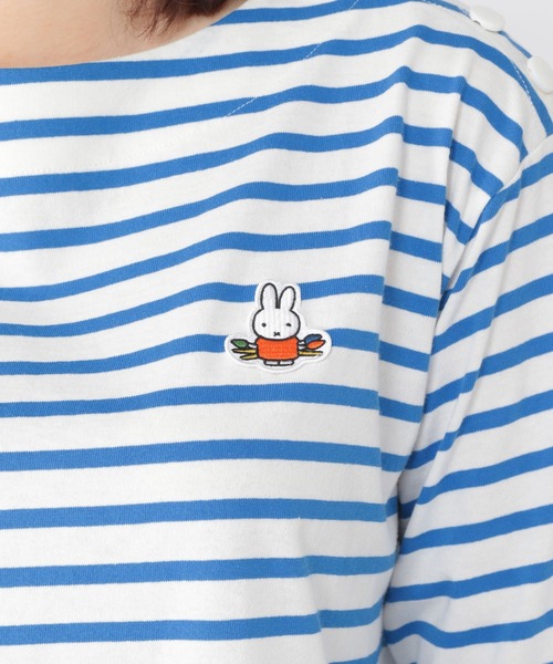 studio CLIP（スタディオクリップ）の「巾着付き肩ボタンボーダープルオーバー〔Dick Brunaコラボ〕（Tシャツ/カットソー・レディース・レッド/ブルー/ベージュ・FREE）」の11枚目の写真