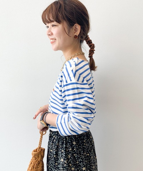 studio CLIP（スタディオクリップ）の「巾着付き肩ボタンボーダープルオーバー〔Dick Brunaコラボ〕（Tシャツ/カットソー・レディース・レッド/ブルー/ベージュ・FREE）」の14枚目の写真