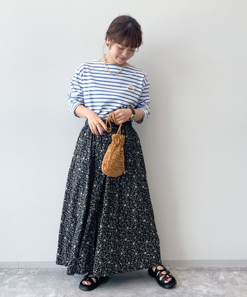 studio CLIP（スタディオクリップ）の「巾着付き肩ボタンボーダープルオーバー〔Dick Brunaコラボ〕（Tシャツ/カットソー・レディース・レッド/ブルー/ベージュ・FREE）」の9枚目の写真