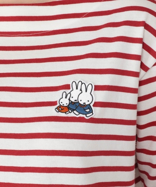 studio CLIP（スタディオクリップ）の「巾着付き肩ボタンボーダープルオーバー〔Dick Brunaコラボ〕（Tシャツ/カットソー・レディース・レッド/ブルー/ベージュ・FREE）」の6枚目の写真