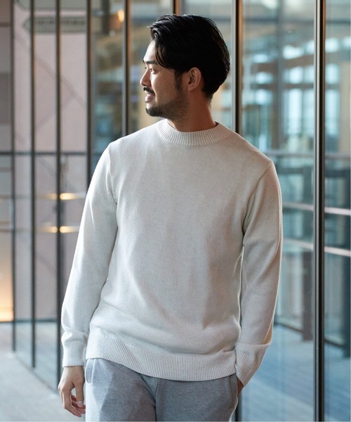 EDIFICE（エディフィス）の「ZEGNA BARUFFA 7ゲージ モックネックニット（ニット/セーター・メンズ・グレー/ブラウン/パープル/ブラック/ホワイト/ネイビー・X-LARGE/SMALL/LARGE/MEDIUM）」の9枚目の写真