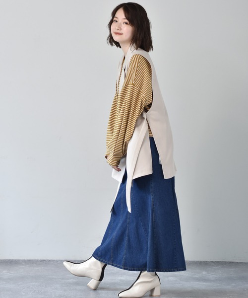 RETRO GIRL（レトロガール）の「サイドDカンベスト（ベスト・レディース・アイボリー/ブラック・FREE）」の9枚目の写真