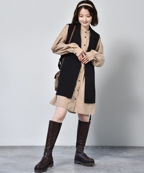 RETRO GIRL（レトロガール）の「サイドDカンベスト（ベスト・レディース・アイボリー/ブラック・FREE）」の6枚目の写真