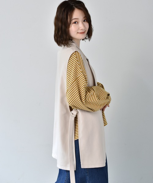 RETRO GIRL（レトロガール）の「サイドDカンベスト（ベスト・レディース・アイボリー/ブラック・FREE）」の13枚目の写真