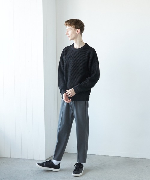 TONE SELECT WEAR(トーンセレクトウェア)の「【TONE MEN'S】畦編みニット(RE)(ニット/セーター・メンズ・ピンク/ブラック/チャコールグレー/ホワイト/ベージュ/ネイビー・MEDIUM/LARGE)」の11枚目の写真
