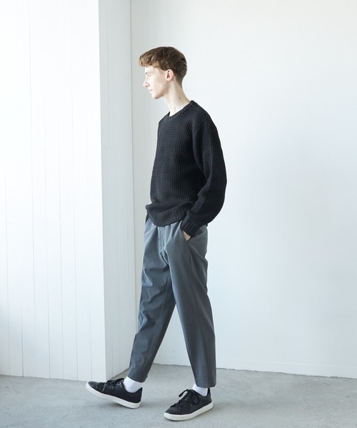 TONE SELECT WEAR(トーンセレクトウェア)の「【TONE MEN'S】畦編みニット(RE)(ニット/セーター・メンズ・ピンク/ブラック/チャコールグレー/ホワイト/ベージュ/ネイビー・MEDIUM/LARGE)」の12枚目の写真