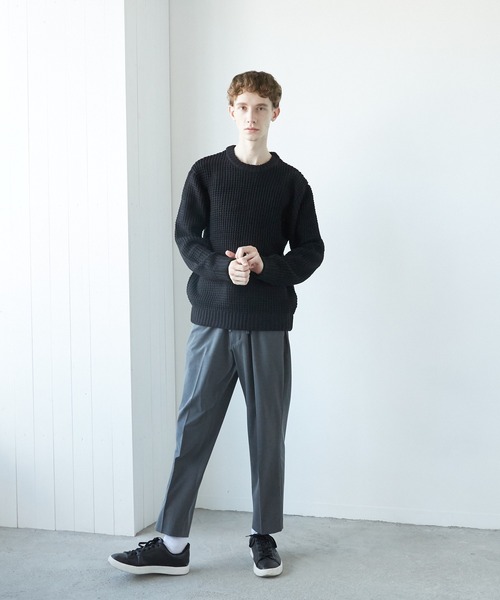 TONE SELECT WEAR(トーンセレクトウェア)の「【TONE MEN'S】畦編みニット(RE)(ニット/セーター・メンズ・ピンク/ブラック/チャコールグレー/ホワイト/ベージュ/ネイビー・MEDIUM/LARGE)」の14枚目の写真