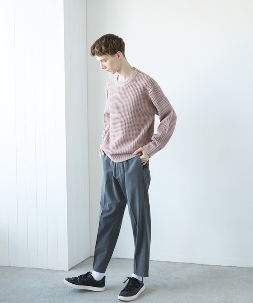 TONE SELECT WEAR(トーンセレクトウェア)の「【TONE MEN'S】畦編みニット(RE)(ニット/セーター・メンズ・ピンク/ブラック/チャコールグレー/ホワイト/ベージュ/ネイビー・MEDIUM/LARGE)」の15枚目の写真