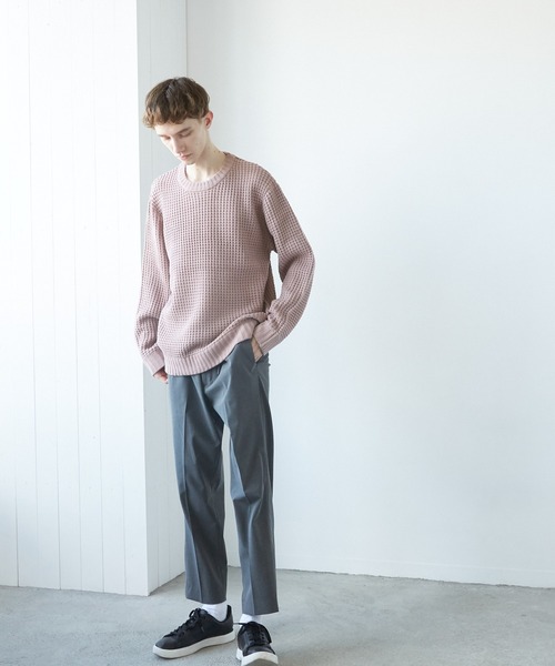 TONE SELECT WEAR(トーンセレクトウェア)の「【TONE MEN'S】畦編みニット(RE)(ニット/セーター・メンズ・ピンク/ブラック/チャコールグレー/ホワイト/ベージュ/ネイビー・MEDIUM/LARGE)」の18枚目の写真