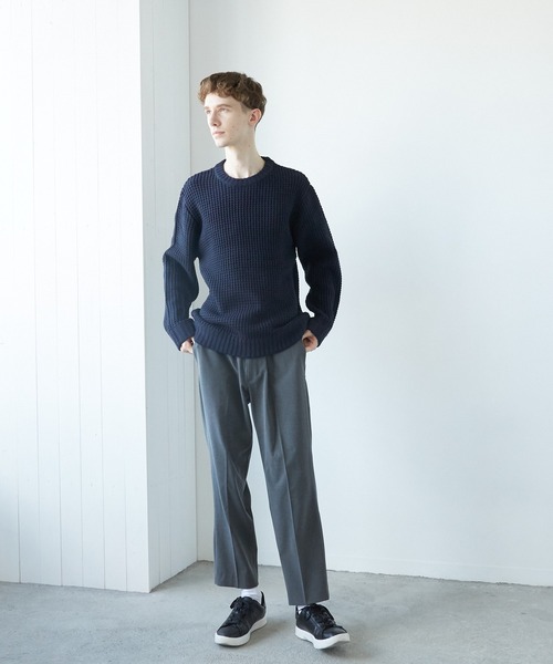 TONE SELECT WEAR(トーンセレクトウェア)の「【TONE MEN'S】畦編みニット(RE)(ニット/セーター・メンズ・ピンク/ブラック/チャコールグレー/ホワイト/ベージュ/ネイビー・MEDIUM/LARGE)」の19枚目の写真