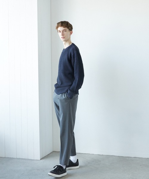 TONE SELECT WEAR(トーンセレクトウェア)の「【TONE MEN'S】畦編みニット(RE)(ニット/セーター・メンズ・ピンク/ブラック/チャコールグレー/ホワイト/ベージュ/ネイビー・MEDIUM/LARGE)」の20枚目の写真