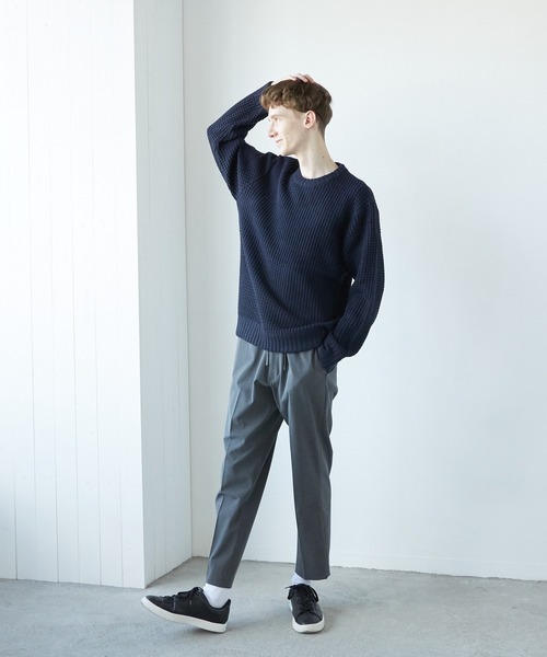 TONE SELECT WEAR(トーンセレクトウェア)の「【TONE MEN'S】畦編みニット(RE)(ニット/セーター・メンズ・ピンク/ブラック/チャコールグレー/ホワイト/ベージュ/ネイビー・MEDIUM/LARGE)」の21枚目の写真