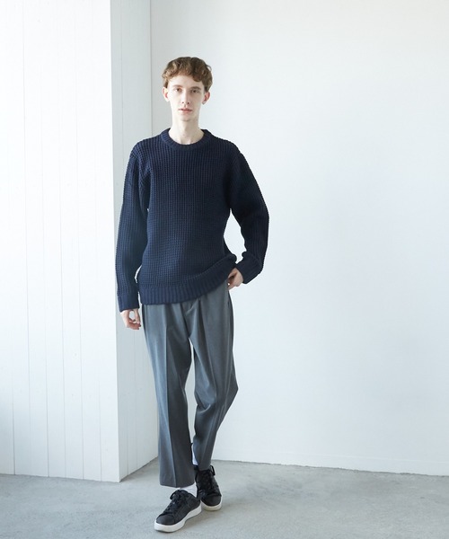 TONE SELECT WEAR(トーンセレクトウェア)の「【TONE MEN'S】畦編みニット(RE)(ニット/セーター・メンズ・ピンク/ブラック/チャコールグレー/ホワイト/ベージュ/ネイビー・MEDIUM/LARGE)」の22枚目の写真