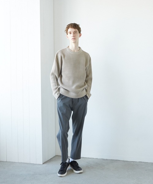 TONE SELECT WEAR(トーンセレクトウェア)の「【TONE MEN'S】畦編みニット(RE)(ニット/セーター・メンズ・ピンク/ブラック/チャコールグレー/ホワイト/ベージュ/ネイビー・MEDIUM/LARGE)」の9枚目の写真