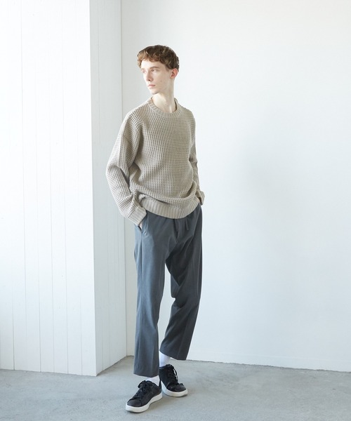 TONE SELECT WEAR(トーンセレクトウェア)の「【TONE MEN'S】畦編みニット(RE)(ニット/セーター・メンズ・ピンク/ブラック/チャコールグレー/ホワイト/ベージュ/ネイビー・MEDIUM/LARGE)」の10枚目の写真
