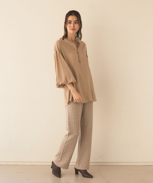 abahouse mavie(アバハウスマヴィ)の「ジャガードニットパンツ(その他パンツ・レディース・ベージュ/グリーン/スミクロ・フリー)」の4枚目の写真