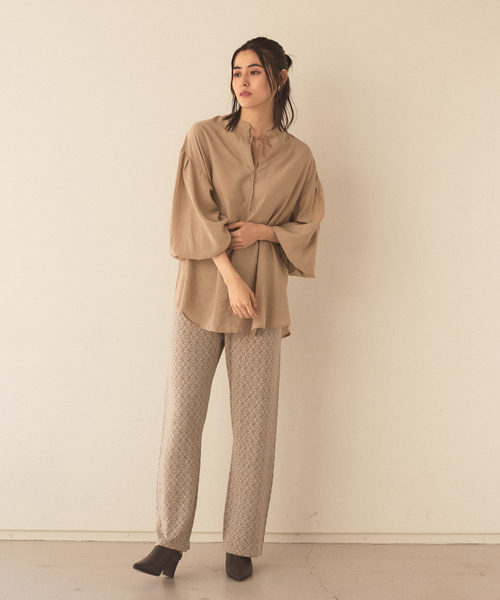 abahouse mavie(アバハウスマヴィ)の「ジャガードニットパンツ(その他パンツ・レディース・ベージュ/グリーン/スミクロ・フリー)」の6枚目の写真