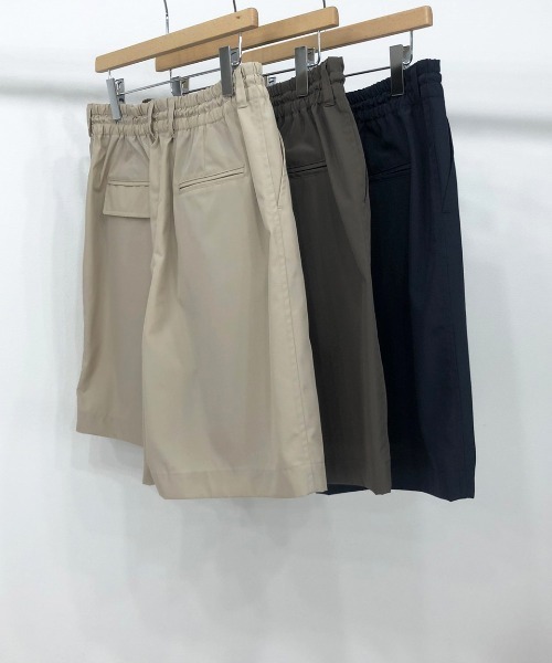 KIIT(キート)の「KIIT キート / TWO TUCK EASY SHOTS ツータックイージーショーツ セットアップ / KIM-P87-501(スラックス・メンズ・ダークネイビー/ブラウン/ライトベージュ・2/1/3)」の6枚目の写真