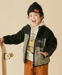 ◆【140cmまで】リバーシブル星柄ボアブルゾン