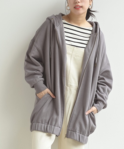 rps(アールピーエス)の「裏起毛ワイドジップパーカー(パーカー・レディース・モカ/グレー/ブラック/ブルー・M)」の3枚目の写真