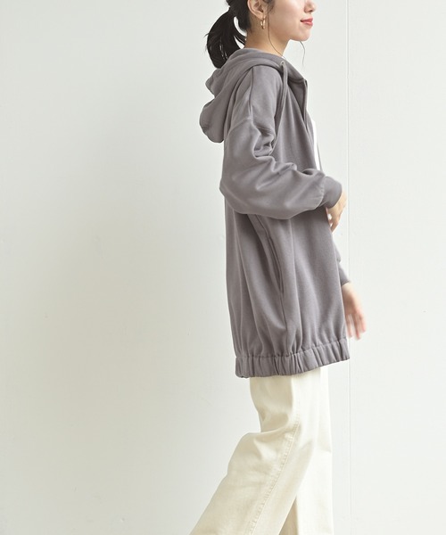 rps(アールピーエス)の「裏起毛ワイドジップパーカー(パーカー・レディース・モカ/グレー/ブラック/ブルー・M)」の7枚目の写真