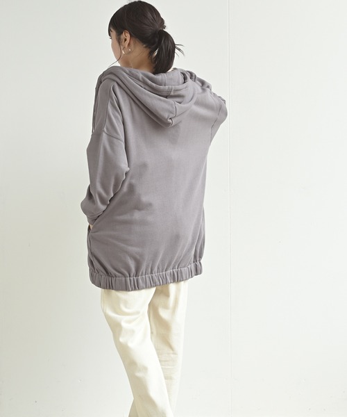 rps(アールピーエス)の「裏起毛ワイドジップパーカー(パーカー・レディース・モカ/グレー/ブラック/ブルー・M)」の8枚目の写真