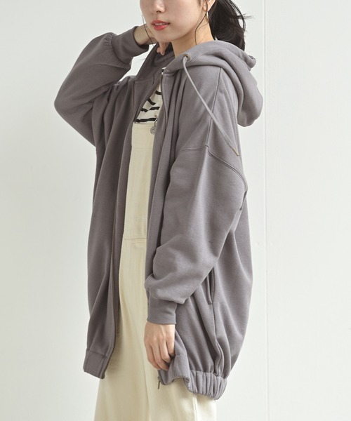 rps(アールピーエス)の「裏起毛ワイドジップパーカー(パーカー・レディース・モカ/グレー/ブラック/ブルー・M)」の11枚目の写真