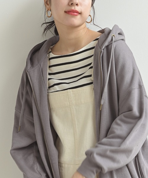 rps(アールピーエス)の「裏起毛ワイドジップパーカー(パーカー・レディース・モカ/グレー/ブラック/ブルー・M)」の12枚目の写真