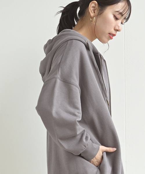 rps(アールピーエス)の「裏起毛ワイドジップパーカー(パーカー・レディース・モカ/グレー/ブラック/ブルー・M)」の13枚目の写真