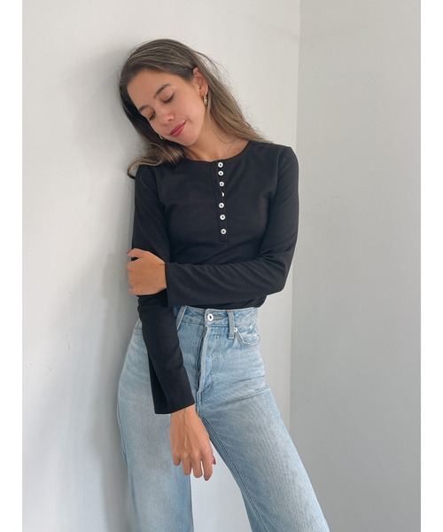 Vicente(ヴィセンテ)の「Henry bodysuit(Tシャツ/カットソー・レディース・グレー/ブラック・FREE)」の1枚目の写真