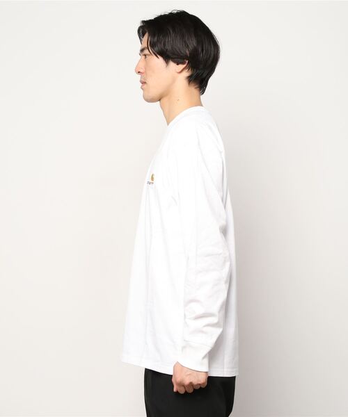 Carhartt WIP（カーハートダブリューアイピー）の「L/S AMERICAN SCRIPT T-SHIRT（Tシャツ/カットソー・メンズ・ホワイト/ダークネイビー/アッシュグレー/ブラック/ダークグリーン/ワインレッド・MEDIUM/LARGE/SMALL/X-LARGE/X-SMALL/XX-LARGE）」の8枚目の写真