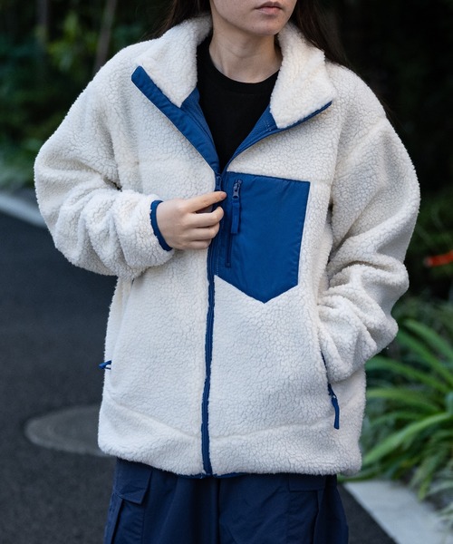 JOHN'S CLOSET（ジョンズクローゼット）の「【13】シープボアジップブルゾン（ブルゾン・メンズ・ベージュ/ブラック/オフホワイト/タン・LARGE/X-LARGE/MEDIUM）」の2枚目の写真