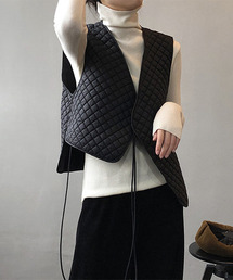 c.u.l | 【c.u.l:w】アシンメトリーキルティングコットンベスト culw130(ベスト)