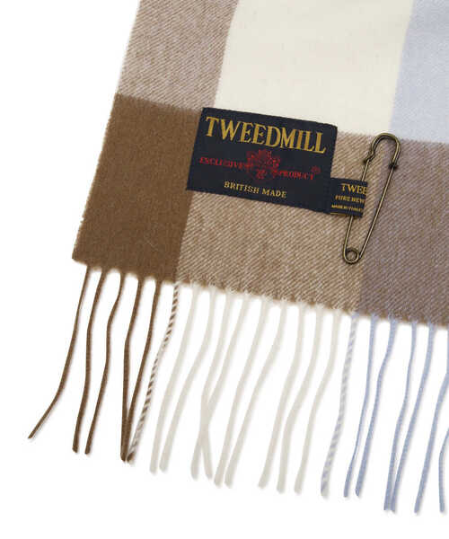 NATURAL BEAUTY BASIC（ナチュラルビューティーベーシック）の「ＴＷＥＥＤＭＩＬＬブロックチェックマフラー（ストール/ショール・レディース・ブラック/キャメル/ブルー・FREE）」の18枚目の写真