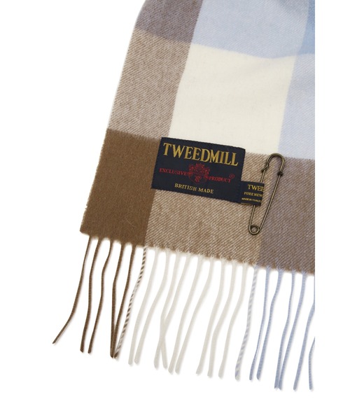 NATURAL BEAUTY BASIC（ナチュラルビューティーベーシック）の「ＴＷＥＥＤＭＩＬＬブロックチェックマフラー（ストール/ショール・レディース・ブラック/キャメル/ブルー・FREE）」の8枚目の写真