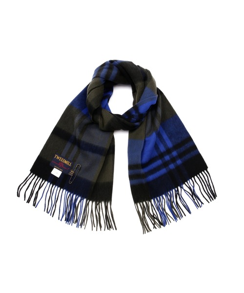 NATURAL BEAUTY BASIC（ナチュラルビューティーベーシック）の「ＴＷＥＥＤＭＩＬＬブロックチェックマフラー（ストール/ショール・レディース・ブラック/キャメル/ブルー・FREE）」の10枚目の写真