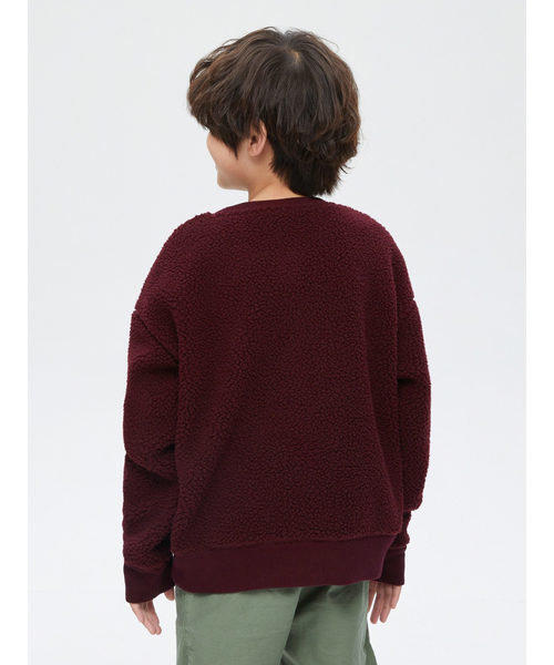 GAP（ギャップ）の「テディ シェルパ Gapロゴ クルーネックセーター (キッズ)（スウェット・キッズ・ワイン/ベージュ/ネイビー・S/M/L/XL/XXL）」の10枚目の写真