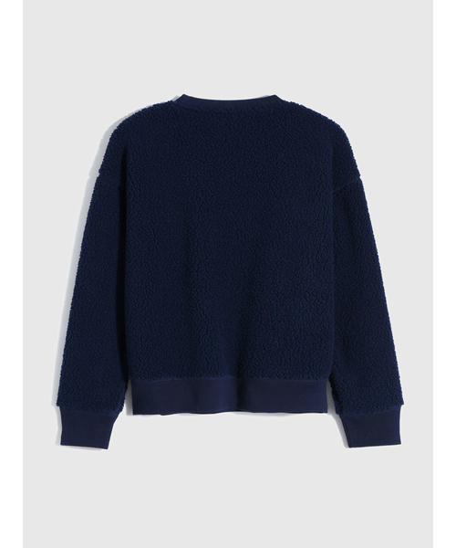 GAP（ギャップ）の「テディ シェルパ Gapロゴ クルーネックセーター (キッズ)（スウェット・キッズ・ワイン/ベージュ/ネイビー・S/M/L/XL/XXL）」の12枚目の写真